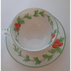 Vintage Le Jardin Starbucks Coffe Tea Cup Saucer Set Hand Made Italy 2 Sets